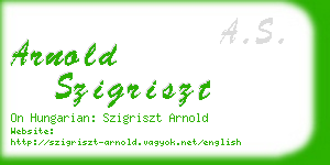 arnold szigriszt business card